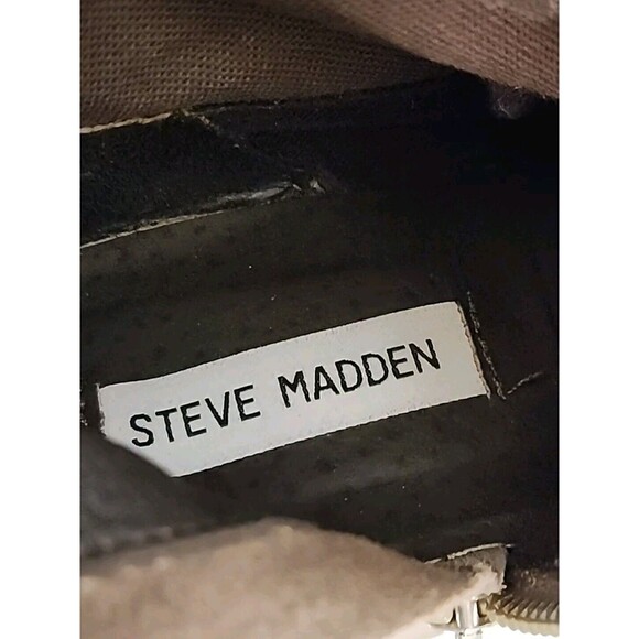 Steve Madden Designer Womens Boots Shoes Leather Suede LASSO Taupe US Size 10 M - Picture 9 of 11
